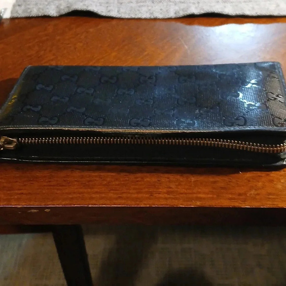 AUTHENTIC GUCCI BLACK WALLET GG LOGOS - Picture 10 of 16